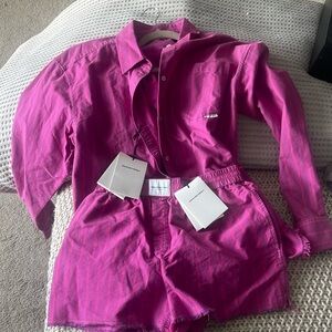 Alexander Wang Oxford Shirt and Shorts size Medium NWT
